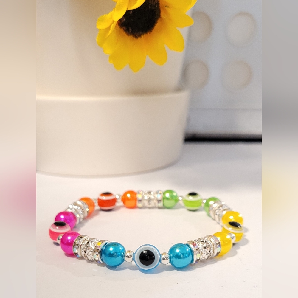 Multicolor Evil Eye Beaded Protection Mal De Ojo Fashion Bracelet